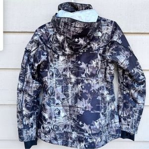 The North Face brown print ski hooded jacket